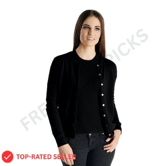 Pure Cashmere Cardigan Twin Set Elegant Classic Button Down Soft Warm
